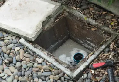 Image of grease trap fixed in the ground
